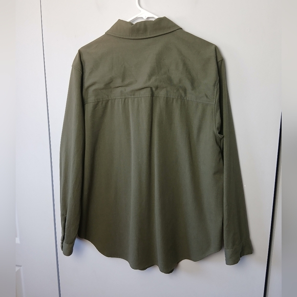 RW&CO Men Button Down Shirt Long Sleeves Kaki Green Size L - Picture 8 of 11